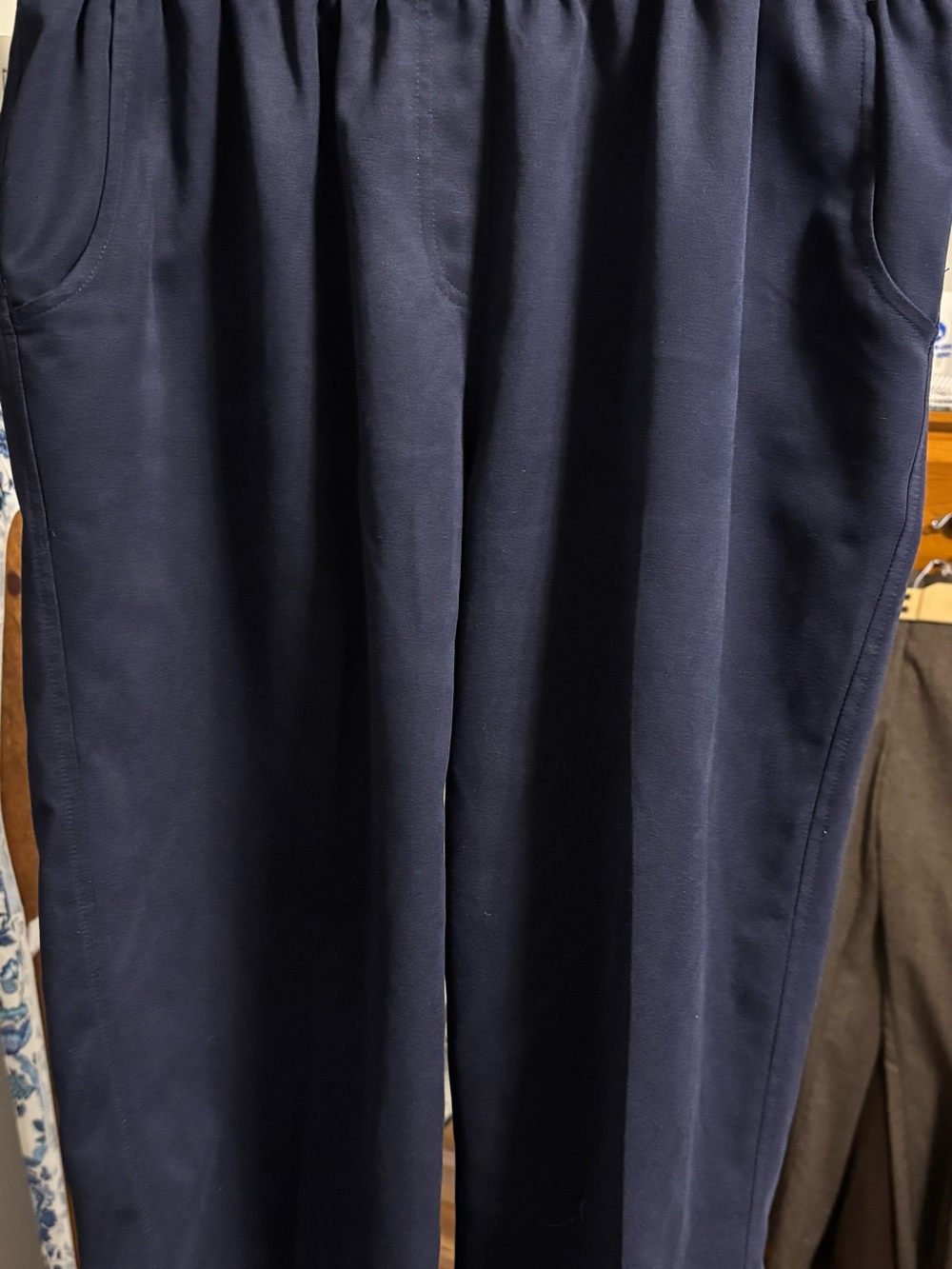 Alia Navy Women's Capris with Elastic Waist